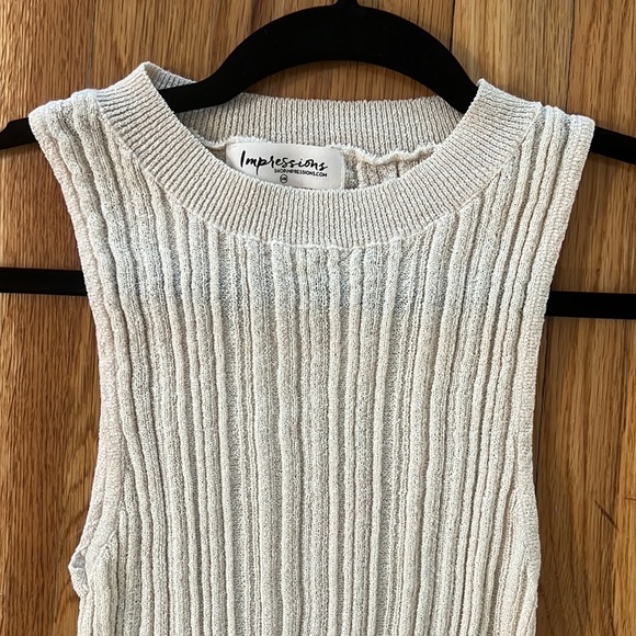 Summer Air Knit Tank In Cream - S-M - Picture 5 of 9